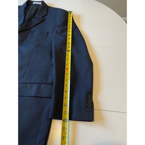DKNY Essentials Men's 100% Wool Blazer Sport Coat Navy Blue Sz 42R 3-Button - Picture 12 of 14
